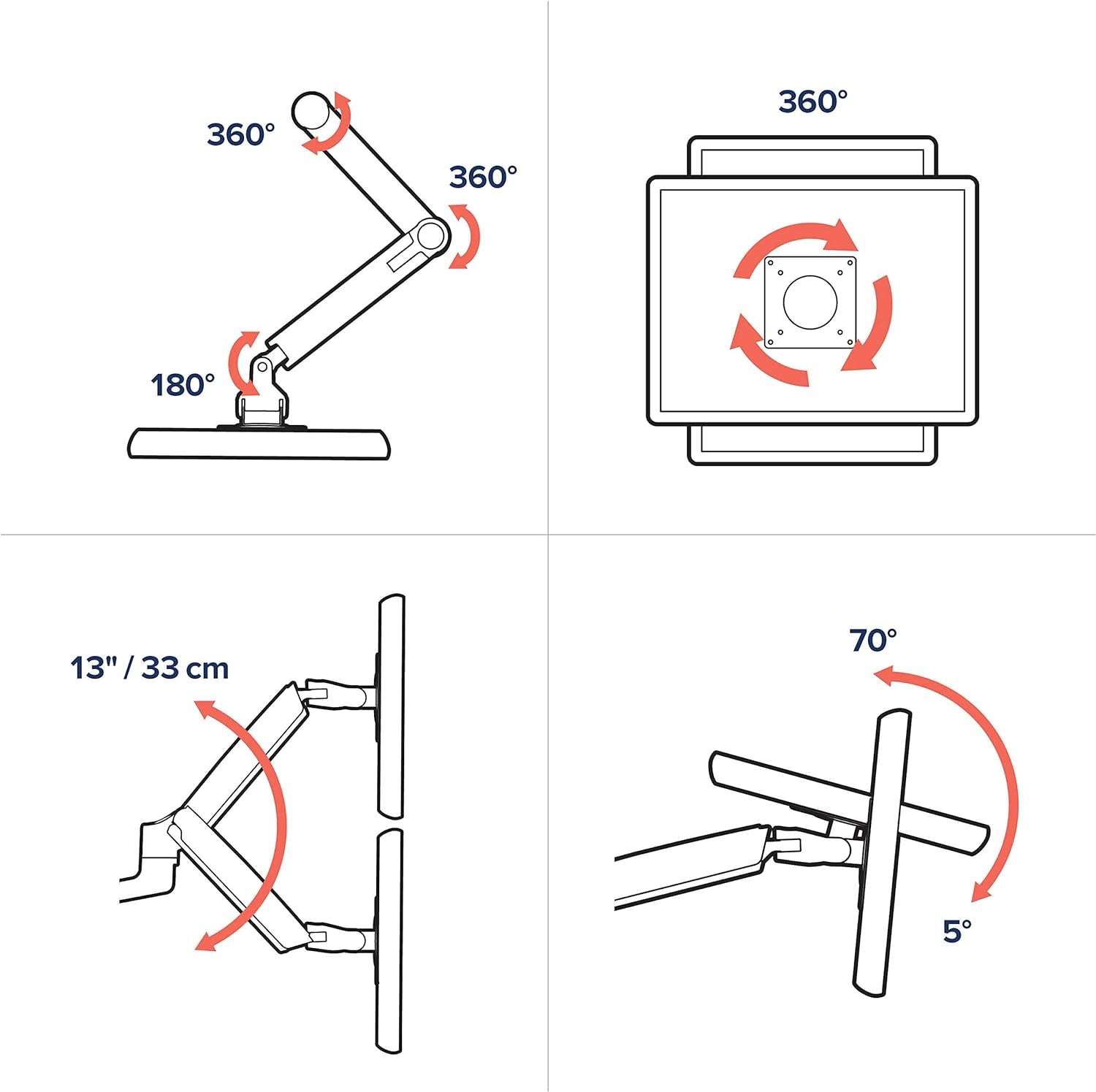 Ergotron – LX Vertical Stacking Dual Monitor Arm, VESA Desk Mount – for 2 Monitors up to 40 Inches, 7 to 22 Lbs Each – Tall Pole, Polished Aluminum