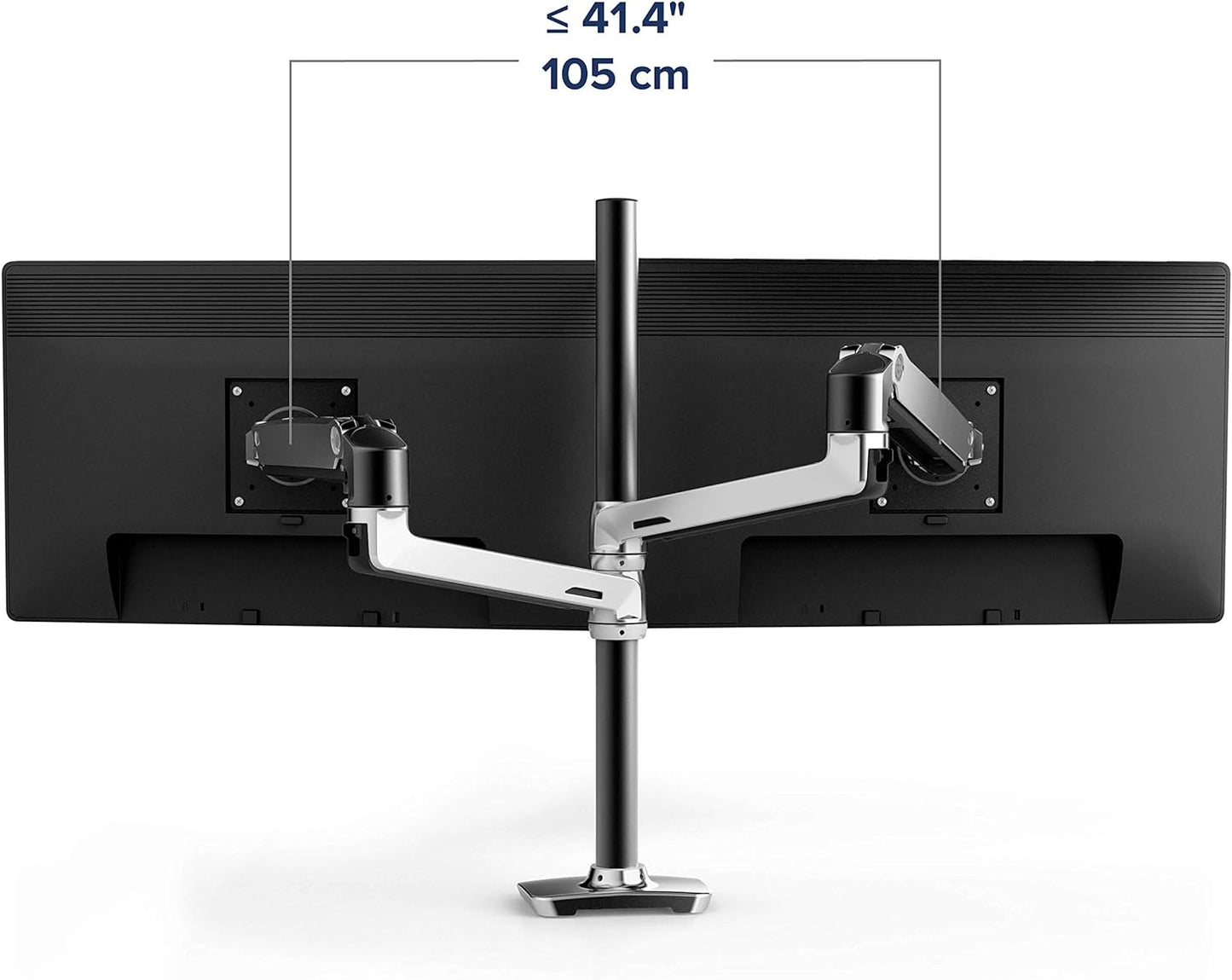 Ergotron – LX Vertical Stacking Dual Monitor Arm, VESA Desk Mount – for 2 Monitors up to 40 Inches, 7 to 22 Lbs Each – Tall Pole, Polished Aluminum