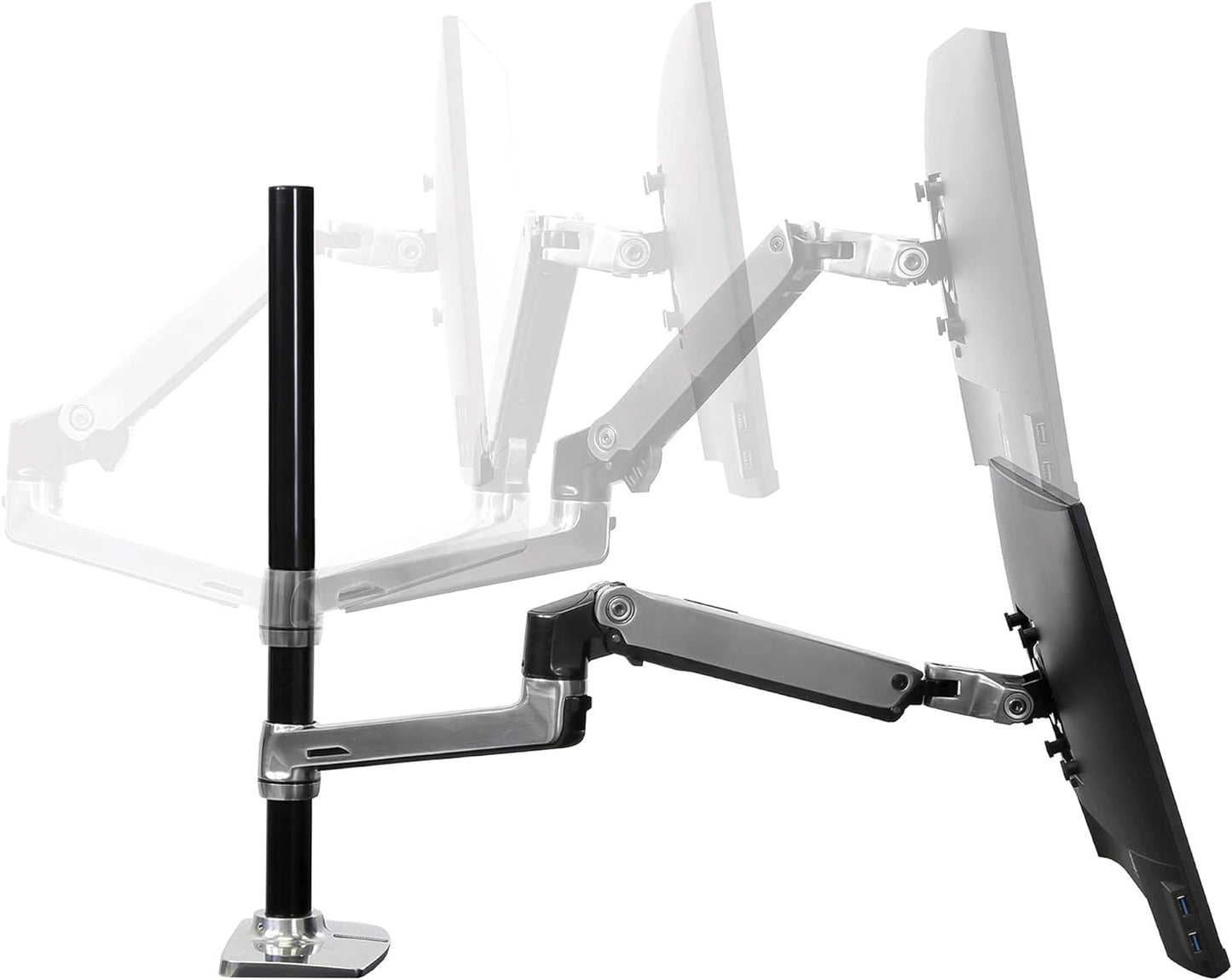 Ergotron – LX Vertical Stacking Dual Monitor Arm, VESA Desk Mount – for 2 Monitors up to 40 Inches, 7 to 22 Lbs Each – Tall Pole, Polished Aluminum