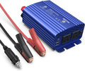 500W Power Inverter for Vehicles DC 12V to AC 110V Car Plug Adapter | 4.8A Dual USB Ports, Dual AC Outlets, Alligator Battery Clamp, Car Charger Adapter for Phone/Laptop/Road Trip