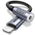 UGREEN Headphone Adapter for Iphone Lightning to 3.5Mm Mfi Certified, Grey | Apple Mfi Certified Aux Jack Dongle Cable, Compatible with Iphone 14 Pro Max/14 Plus/13 12 11 Pro Max/Se/Xs, Aluminum Shell